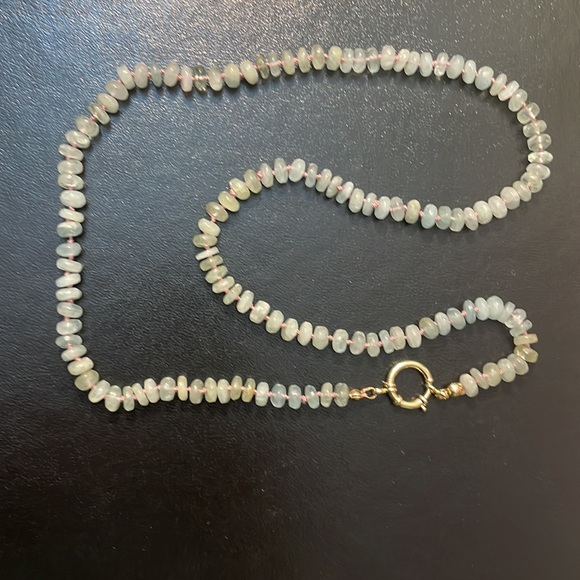 ☘️☘️Host Pick☘️☘️ 20” aquamarine 14kt Solid gold sailor clasp and charm - Picture 6 of 8